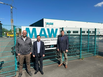 Bürgermeister Dimitrios Axourgos und Wirtschaftsförderer Christoph Gutzeit zu Besuch bei MAW in Schwerte